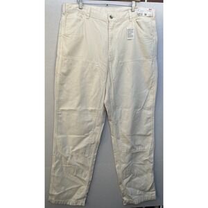 UniQlo Carpenter Utility Work Pants Men's M XL (36x39) Off White Cotton